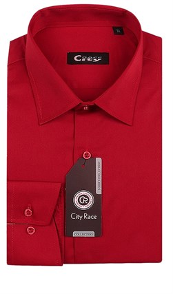 Приталенная красная рубашка CITY RACE 1122-106 1122-106 - фото 11788
