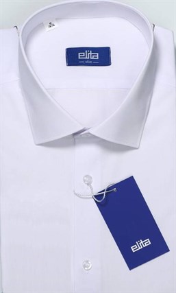 Белая приталенная рубашка к/р  ELITA 70512-00 - фото 12139