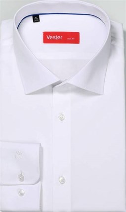 Белая сорочка slim fit с эластаном