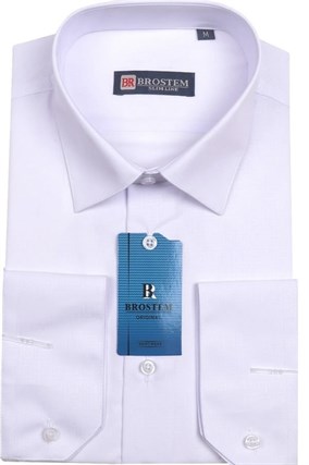Белая полуприталенная рубашка BROSTEM 4701A* - фото 8414