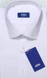 Белая приталенная рубашка к/р  ELITA 70512-00