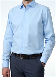 VESTER голубая рубашка приталенная и прямая модели 51514-04