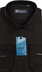 Полуприталенная сорочка черная BROSTEM 4715A