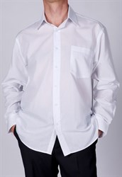 Белая полуприталенная сорочка BROSTEM CVC2